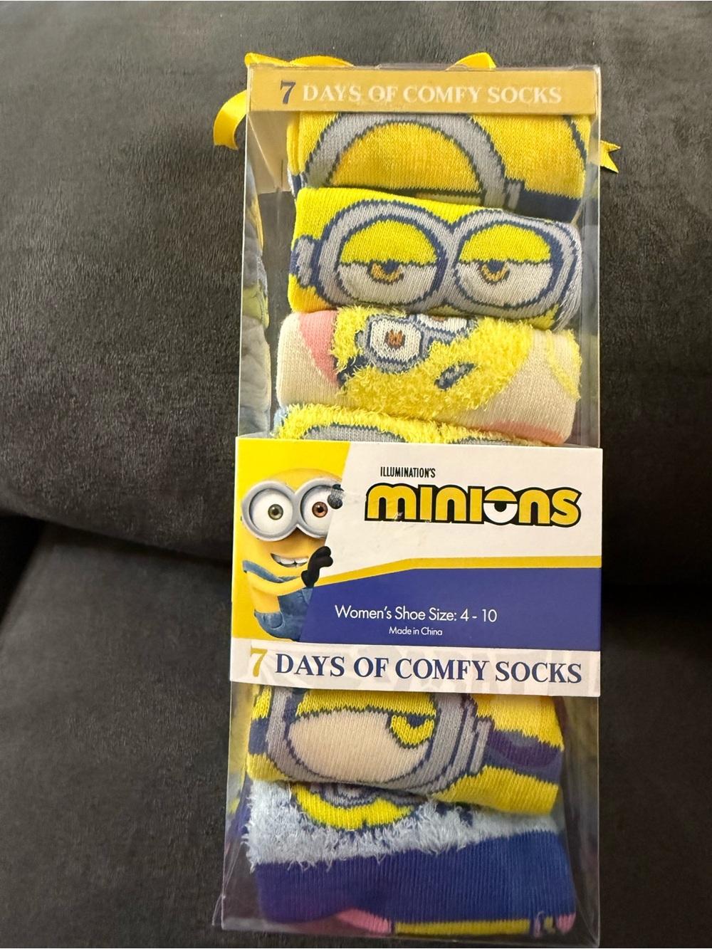 Kohl's Minions 7-Pack Women's Comfy Socks - Yellow, Blue